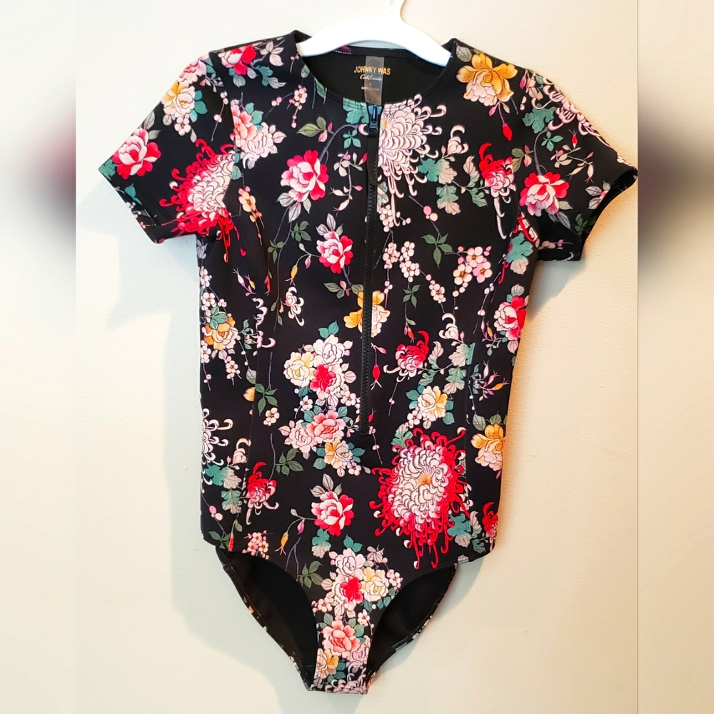 Johnny Was neoprene one piece swimsuit